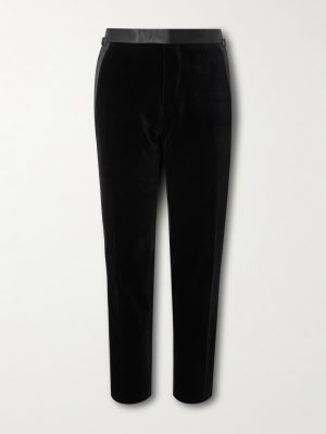 Straight-Leg Satin-Trimmed Velvet Tuxedo Trousers Straight-Leg Satin-Trimmed Velvet Tuxedo Trousers