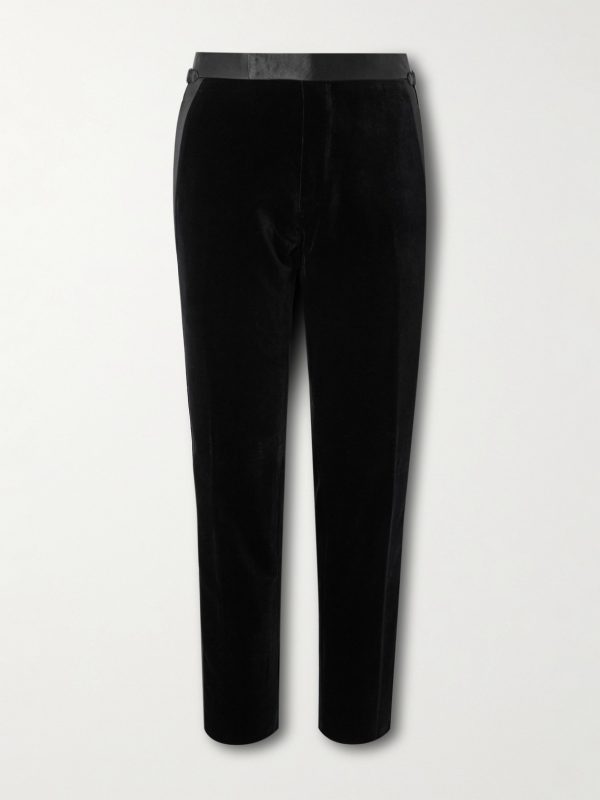 Straight-Leg Satin-Trimmed Velvet Tuxedo Trousers Straight-Leg Satin-Trimmed Velvet Tuxedo Trousers