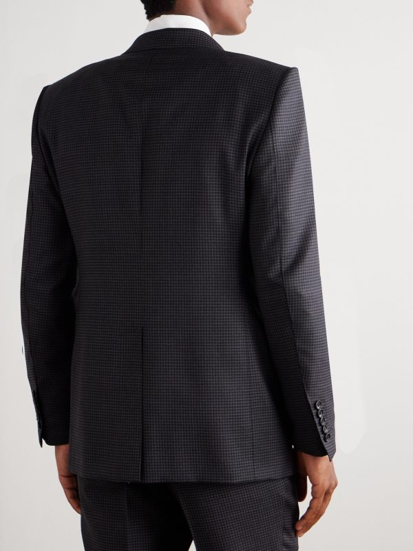Dyllan Houndstooth Wool-Blend Suit Jacket - BK