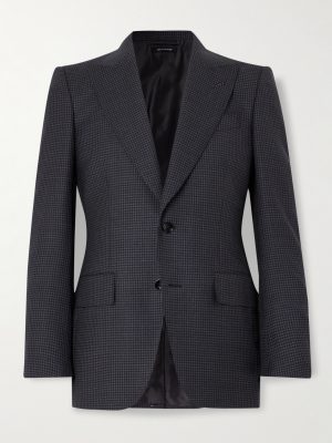 Dyllan Houndstooth Wool-Blend Suit Jacket