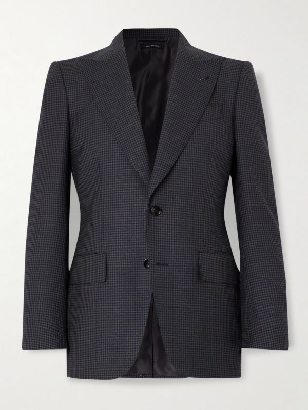 Dyllan Houndstooth Wool-Blend Suit Jacket