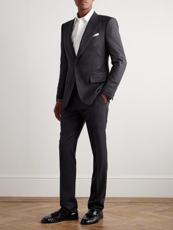 Dyllan Houndstooth Wool-Blend Suit Jacket - OU