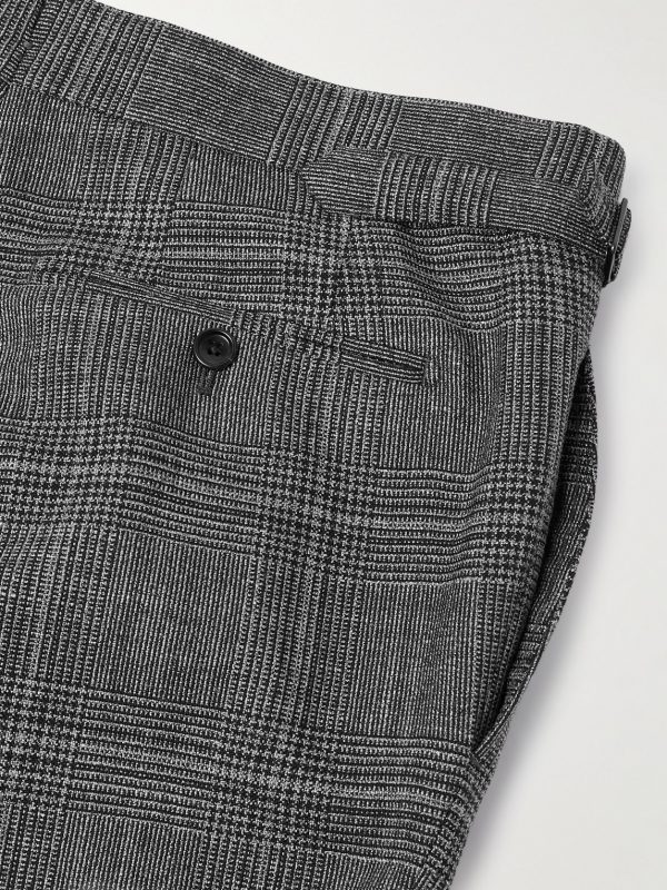 Shelton Slim-Fit Straight-Leg Prince of Wales Checked Wool and Silk-Blend Suit Trousers - CU Shelton Slim-Fit Straight-Leg Prince of Wales Checked Wool and Silk-Blend Suit Trousers - CU