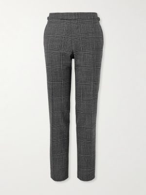 Shelton Slim-Fit Straight-Leg Prince of Wales Checked Wool and Silk-Blend Suit Trousers Shelton Slim-Fit Straight-Leg Prince of Wales Checked Wool and Silk-Blend Suit Trousers