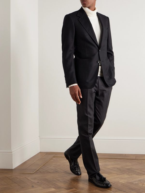 Shelton Brushed Wool and Cashmere-Blend Blazer - OU Shelton Brushed Wool and Cashmere-Blend Blazer - OU