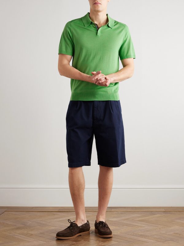 Slim-Fit Logo-Embroidered Wool Polo Shirt - OU Slim-Fit Logo-Embroidered Wool Polo Shirt - OU