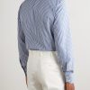 Slim-Fit Striped Cotton-Poplin Shirt - BK