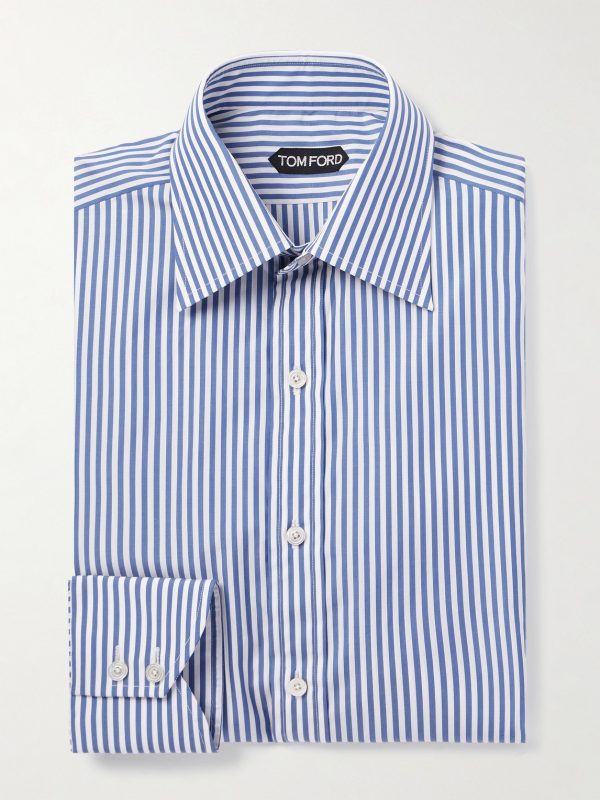 Slim-Fit Striped Cotton-Poplin Shirt