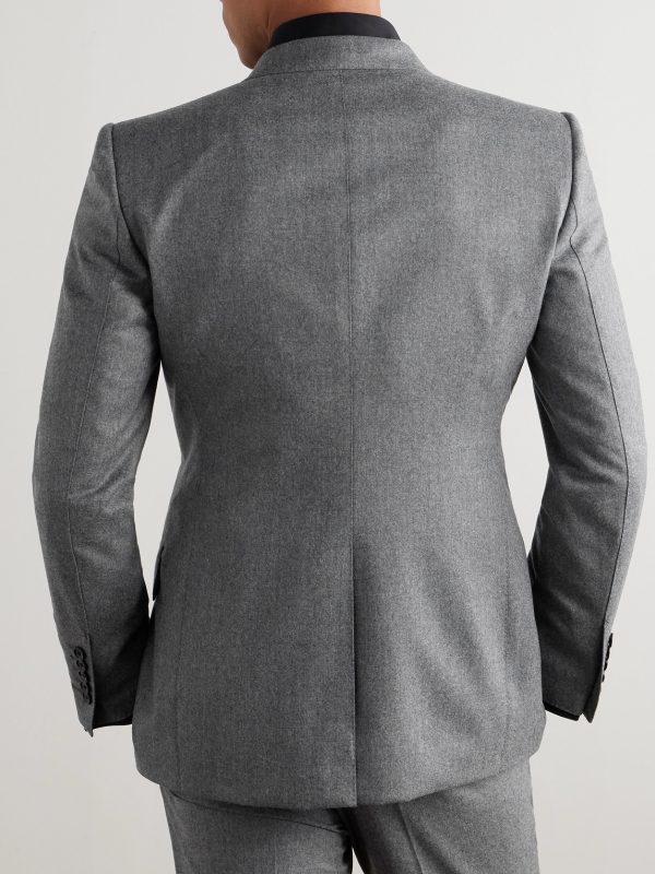 Dyllan Double-Breasted Wool-Flannel Suit Jacket - BK Dyllan Double-Breasted Wool-Flannel Suit Jacket - BK