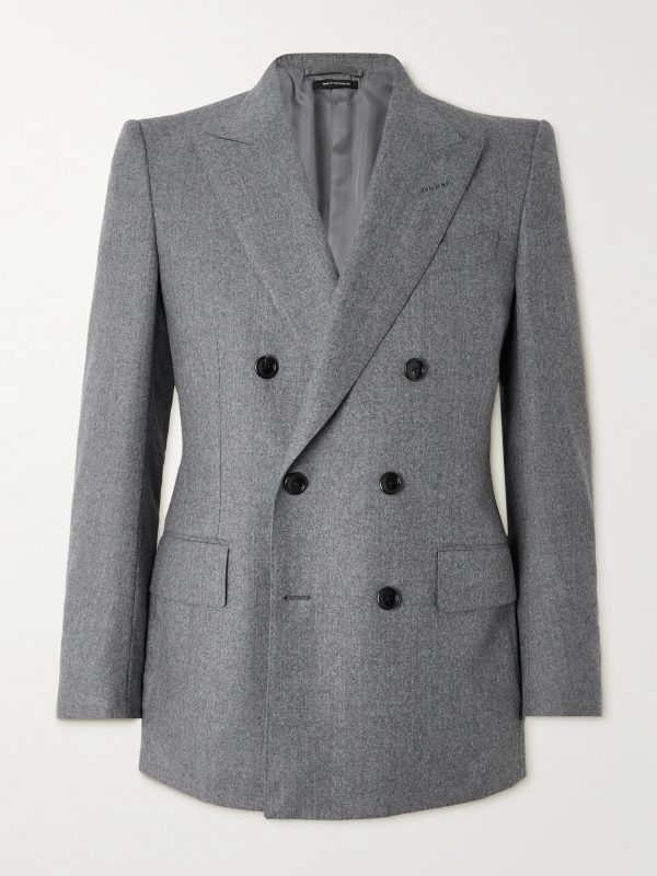 Dyllan Double-Breasted Wool-Flannel Suit Jacket Dyllan Double-Breasted Wool-Flannel Suit Jacket