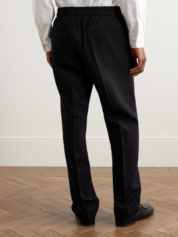 Slim-Fit Straight-Leg Wool Trousers - BK Slim-Fit Straight-Leg Wool Trousers - BK