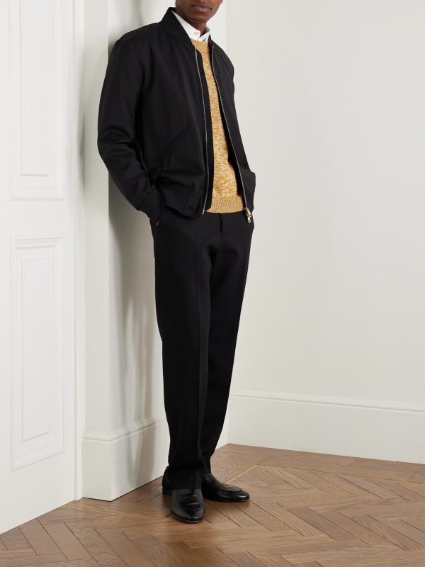Slim-Fit Straight-Leg Wool Trousers - OU Slim-Fit Straight-Leg Wool Trousers - OU