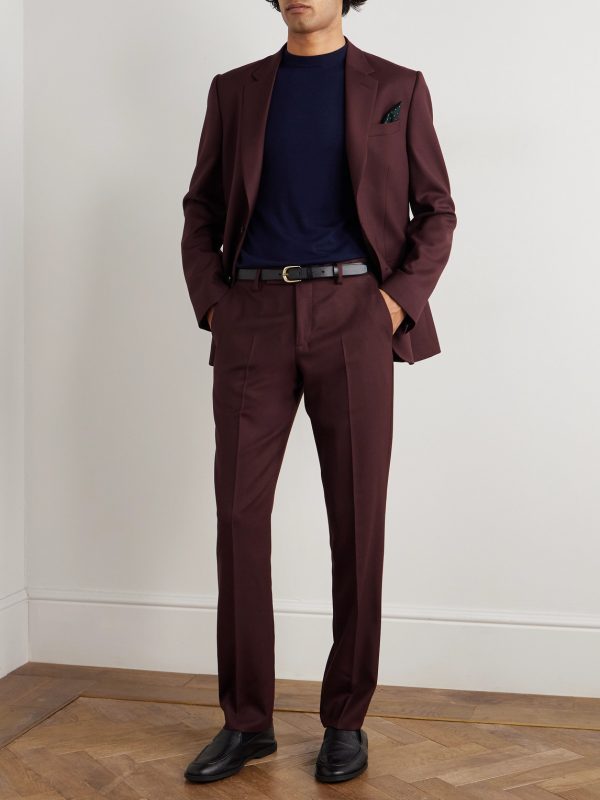 Slim-Fit Straight-Leg Wool-Twill Suit Trousers - OU Slim-Fit Straight-Leg Wool-Twill Suit Trousers - OU
