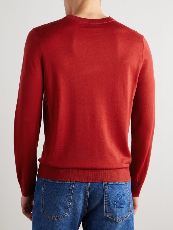 Logo-Embroidered Merino Wool Sweater - BK Logo-Embroidered Merino Wool Sweater - BK