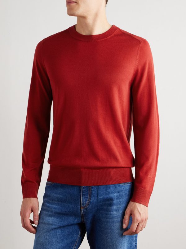 Logo-Embroidered Merino Wool Sweater - FR Logo-Embroidered Merino Wool Sweater - FR