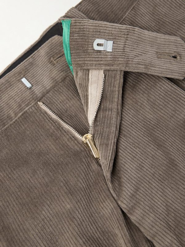 Straight-Leg Pleated Stretch Cotton and Wool-Blend Corduroy Trousers - E1 Straight-Leg Pleated Stretch Cotton and Wool-Blend Corduroy Trousers - E1