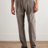 Straight-Leg Pleated Stretch Cotton and Wool-Blend Corduroy Trousers - FR Straight-Leg Pleated Stretch Cotton and Wool-Blend Corduroy Trousers - FR