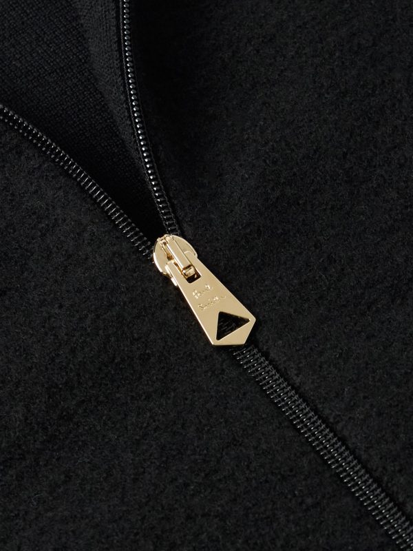 Stripe-Trimmed Wool Zip-Up Cardigan - CU Stripe-Trimmed Wool Zip-Up Cardigan - CU