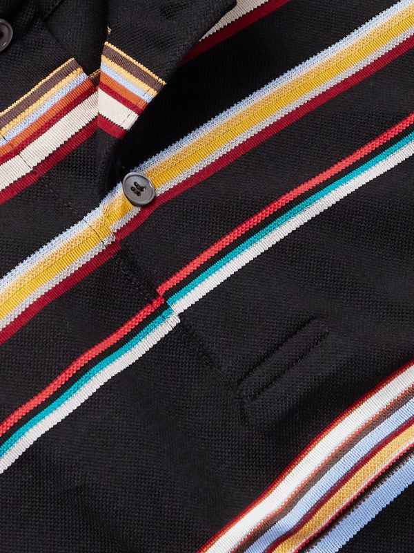 Striped Cotton-Piqué Polo Shirt - CU Striped Cotton-Piqué Polo Shirt - CU
