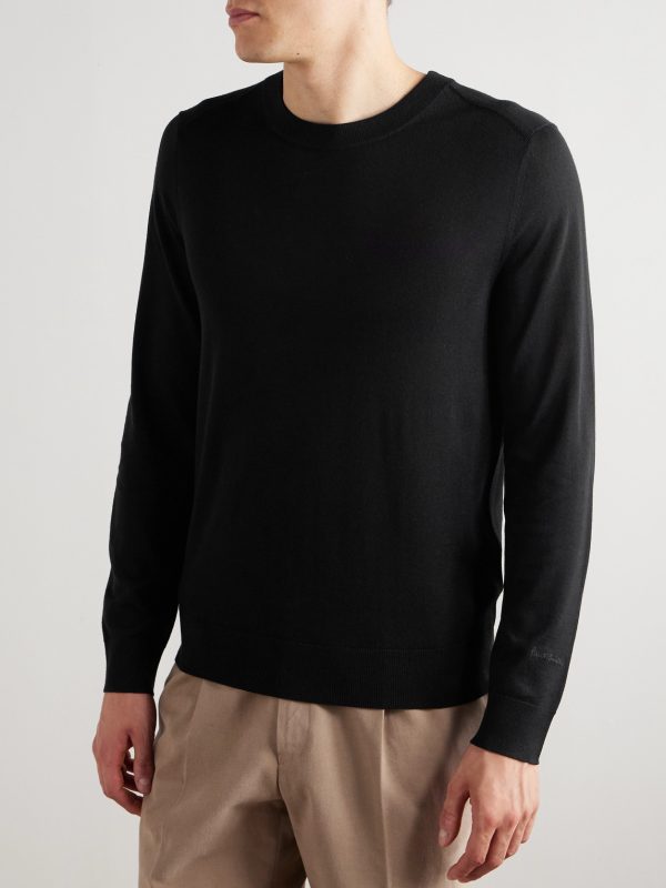 Logo-Embroidered Merino Wool Sweater - FR Logo-Embroidered Merino Wool Sweater - FR