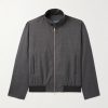 Checked Wool Bomber Jacket Checked Wool Bomber Jacket