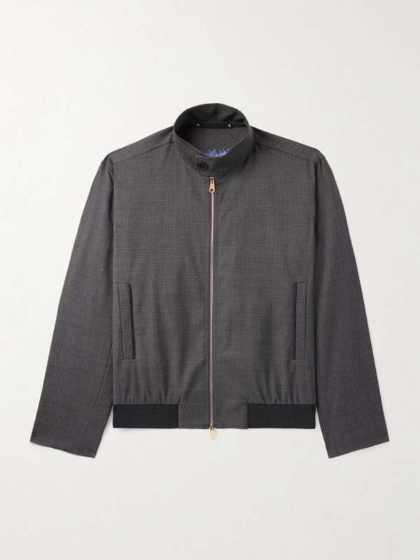 Checked Wool Bomber Jacket Checked Wool Bomber Jacket
