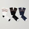 Three-Pack Logo-Jacquard Striped Cotton-Blend Socks Three-Pack Logo-Jacquard Striped Cotton-Blend Socks