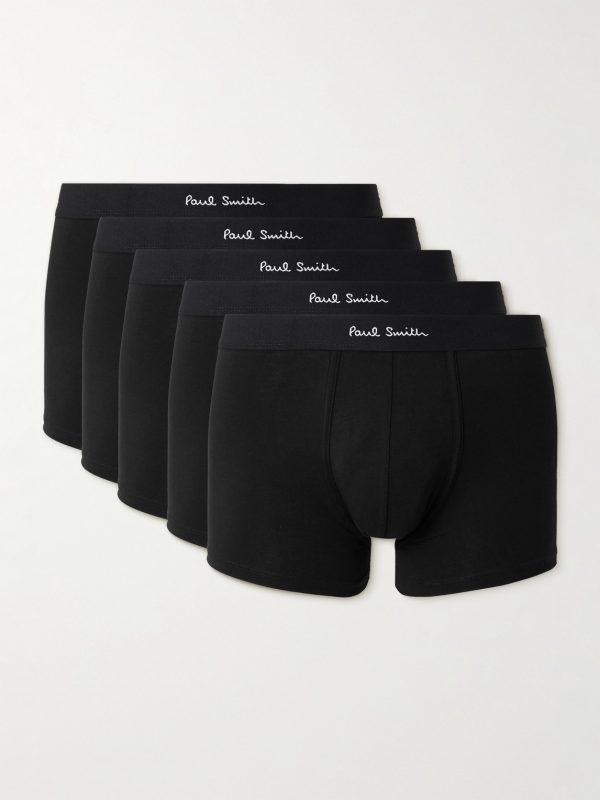 Five-Pack Stretch Organic Cotton-Jersey Boxer Briefs