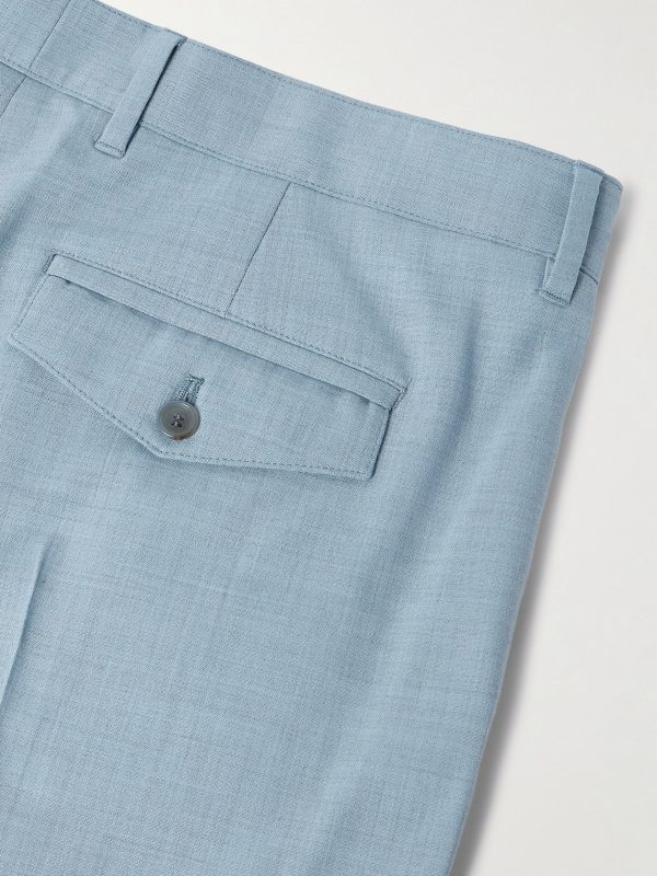Tapered Pleated Stretch-Wool Suit Trousers - CU Tapered Pleated Stretch-Wool Suit Trousers - CU
