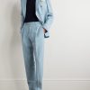 Tapered Pleated Stretch-Wool Suit Trousers - OU Tapered Pleated Stretch-Wool Suit Trousers - OU