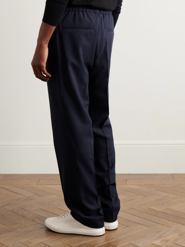 Slim-Fit Straight-Leg Wool Trousers - BK Slim-Fit Straight-Leg Wool Trousers - BK