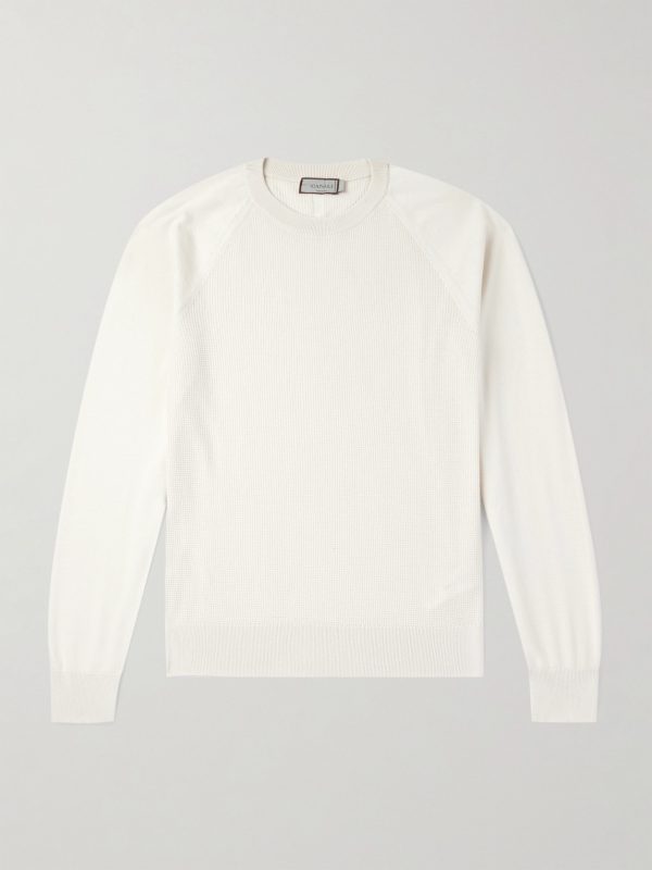 Waffle-Knit Cotton and Silk-Blend Sweatshirt Waffle-Knit Cotton and Silk-Blend Sweatshirt