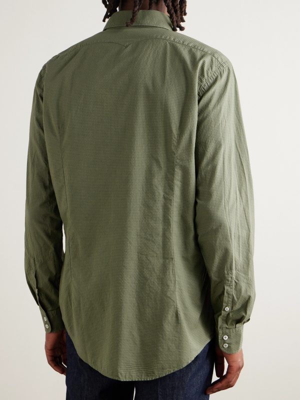 Canary Checked Cotton Shirt - BK Canary Checked Cotton Shirt - BK