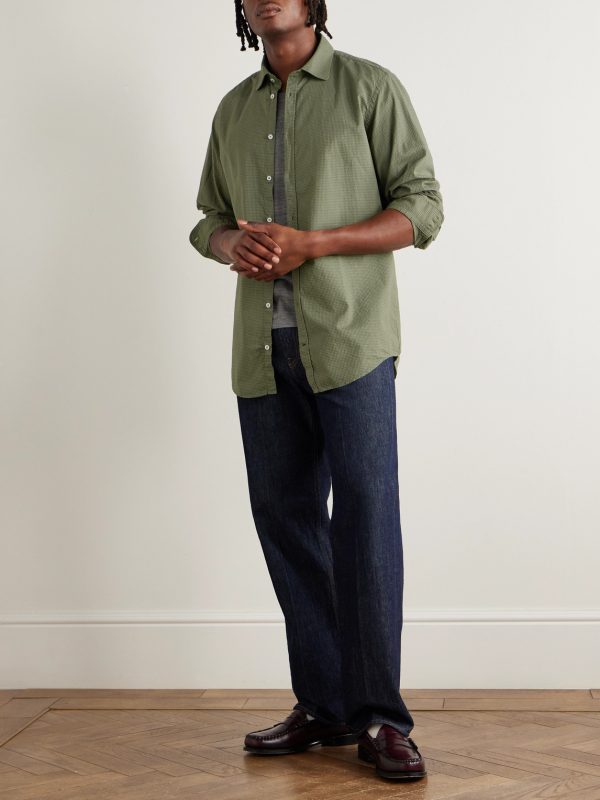 Canary Checked Cotton Shirt - OU Canary Checked Cotton Shirt - OU