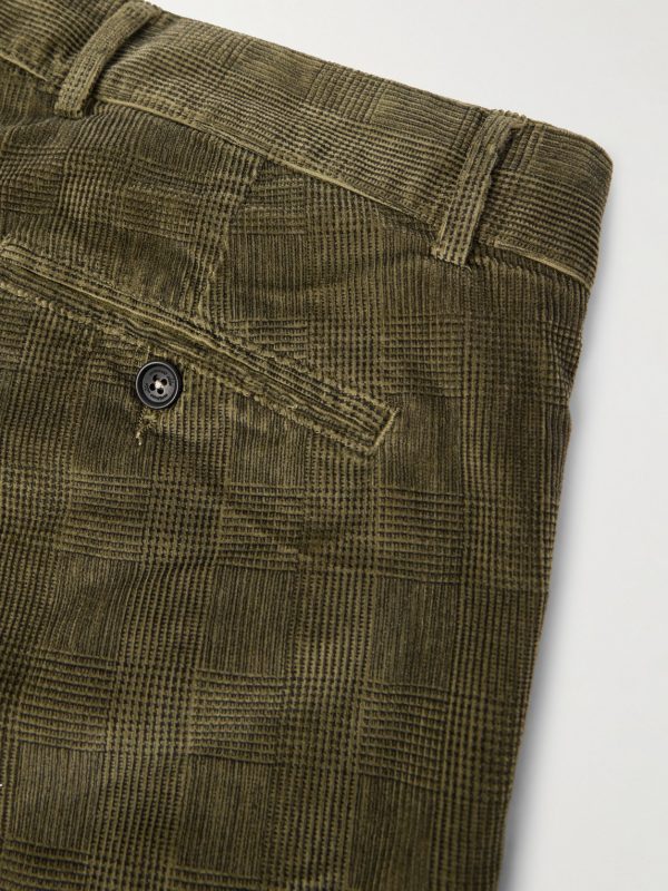 Mauko Straight-Leg Prince of Wales Checked Cotton-Blend Corduroy Suit Trousers - CU