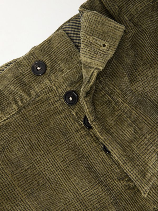 Mauko Straight-Leg Prince of Wales Checked Cotton-Blend Corduroy Suit Trousers - E1