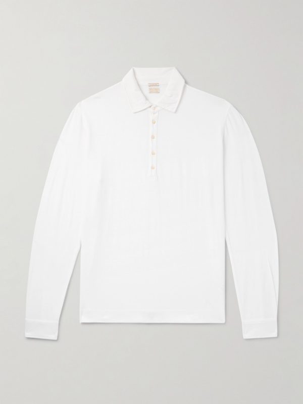 Ischia Cotton and Cashmere-Blend Jersey Polo Shirt Ischia Cotton and Cashmere-Blend Jersey Polo Shirt
