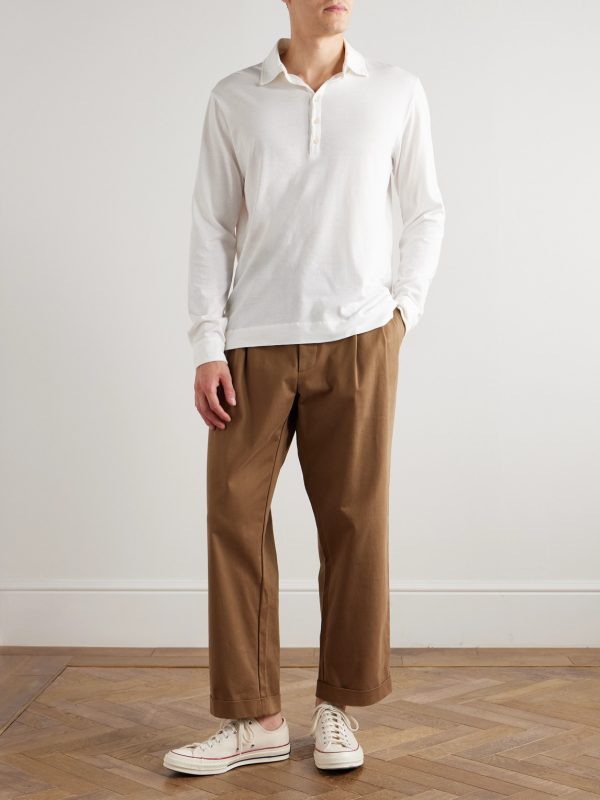 Ischia Cotton and Cashmere-Blend Jersey Polo Shirt - OU Ischia Cotton and Cashmere-Blend Jersey Polo Shirt - OU