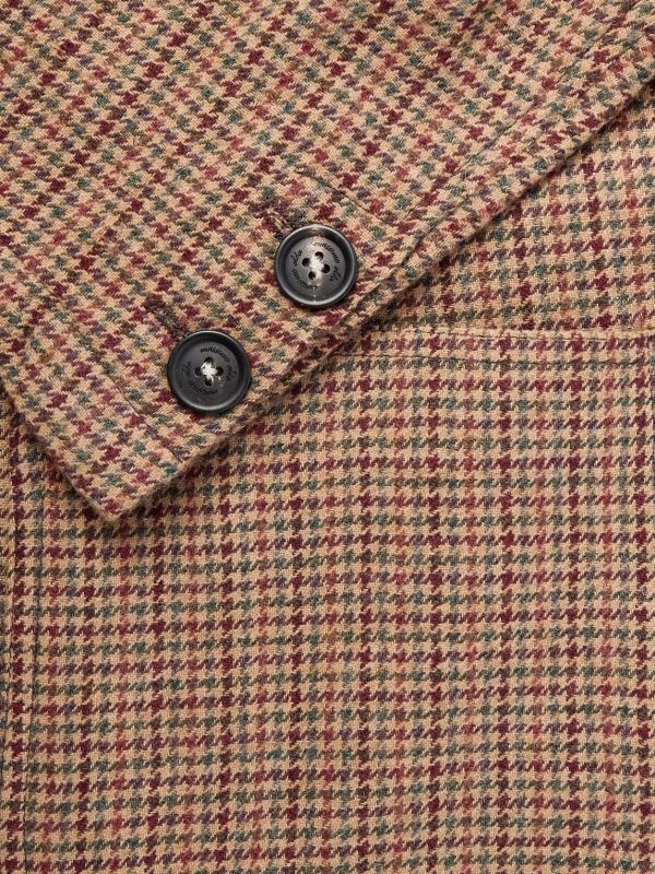 Baglietto Checked Houndstooth Wool-Blend Blazer - CU Baglietto Checked Houndstooth Wool-Blend Blazer - CU