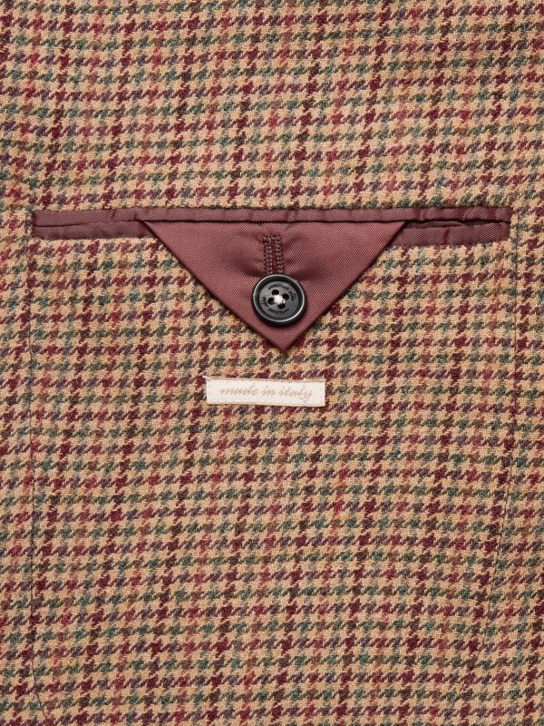 Baglietto Checked Houndstooth Wool-Blend Blazer - E1 Baglietto Checked Houndstooth Wool-Blend Blazer - E1