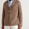 Baglietto Checked Houndstooth Wool-Blend Blazer - FR Baglietto Checked Houndstooth Wool-Blend Blazer - FR