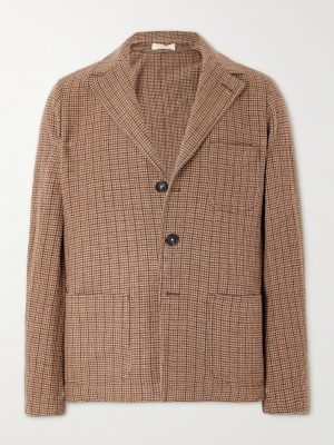 Baglietto Checked Houndstooth Wool-Blend Blazer