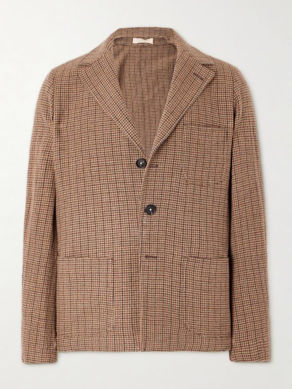Baglietto Checked Houndstooth Wool-Blend Blazer Baglietto Checked Houndstooth Wool-Blend Blazer
