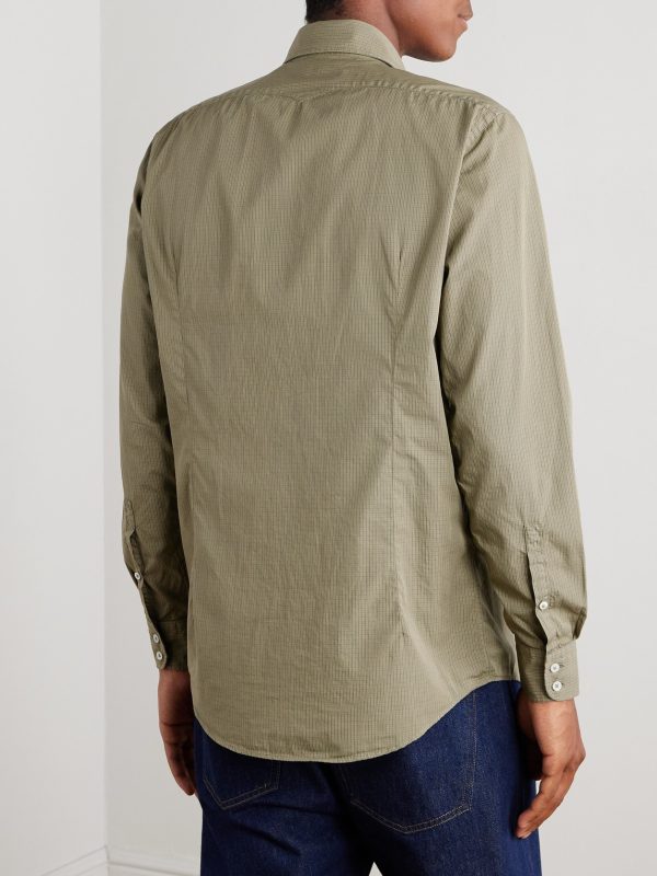 Canary Slim-Fit Checked Cotton-Poplin Shirt - BK