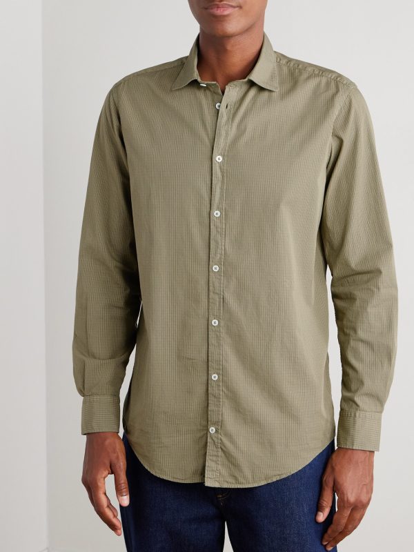 Canary Slim-Fit Checked Cotton-Poplin Shirt - FR