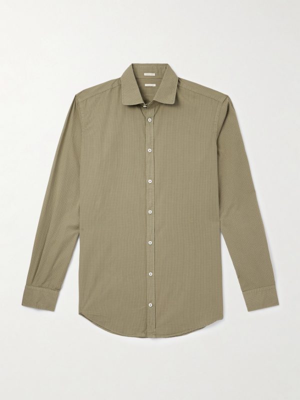 Canary Slim-Fit Checked Cotton-Poplin Shirt