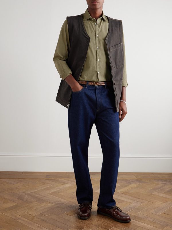 Canary Slim-Fit Checked Cotton-Poplin Shirt - OU
