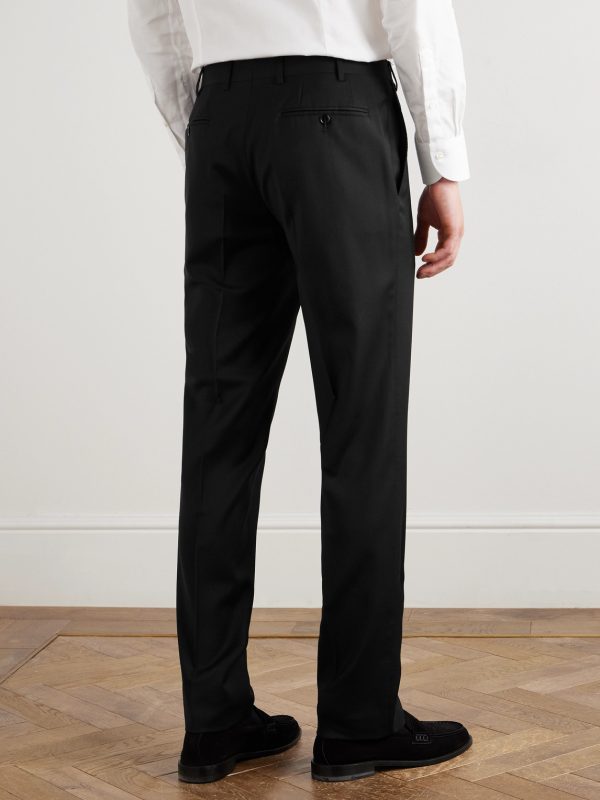 Straight-Leg Super 130s Wool Suit Trousers - BK Straight-Leg Super 130s Wool Suit Trousers - BK