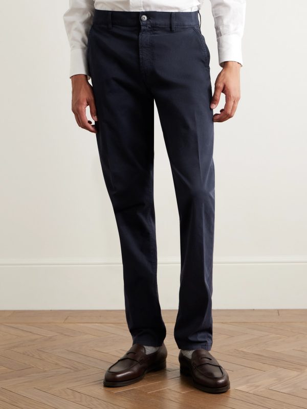 Slim-Fit Garment-Dyed Cotton-Blend Twill Trousers - FR Slim-Fit Garment-Dyed Cotton-Blend Twill Trousers - FR