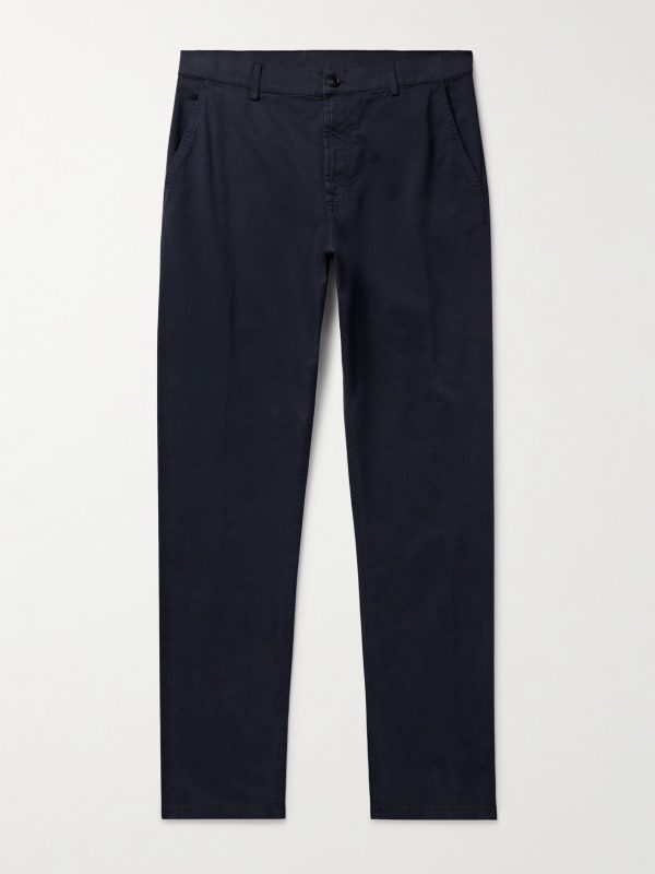 Slim-Fit Garment-Dyed Cotton-Blend Twill Trousers Slim-Fit Garment-Dyed Cotton-Blend Twill Trousers